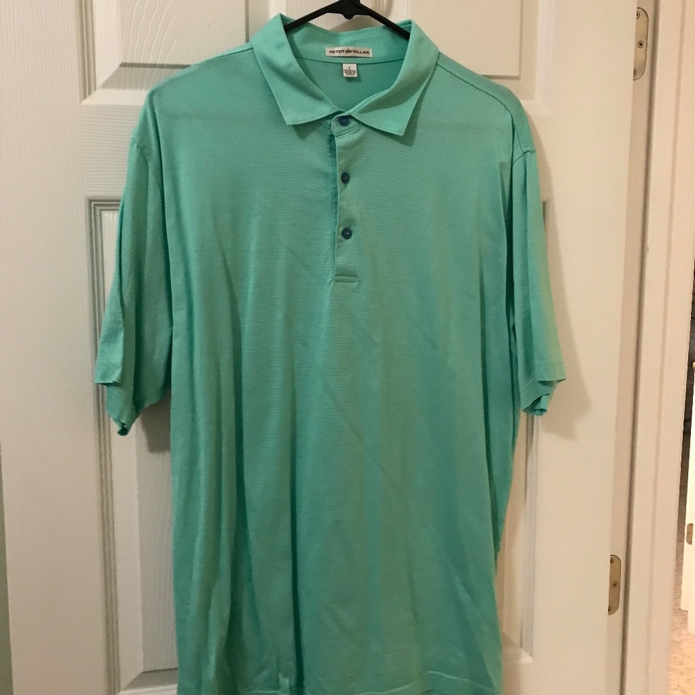 Bright green golf shirt